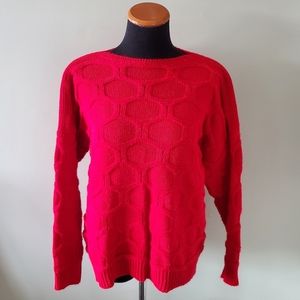 Via Vitale M/L Italy Old Money Quiet Luxury Contemporary Geo 3D Knit Sweater